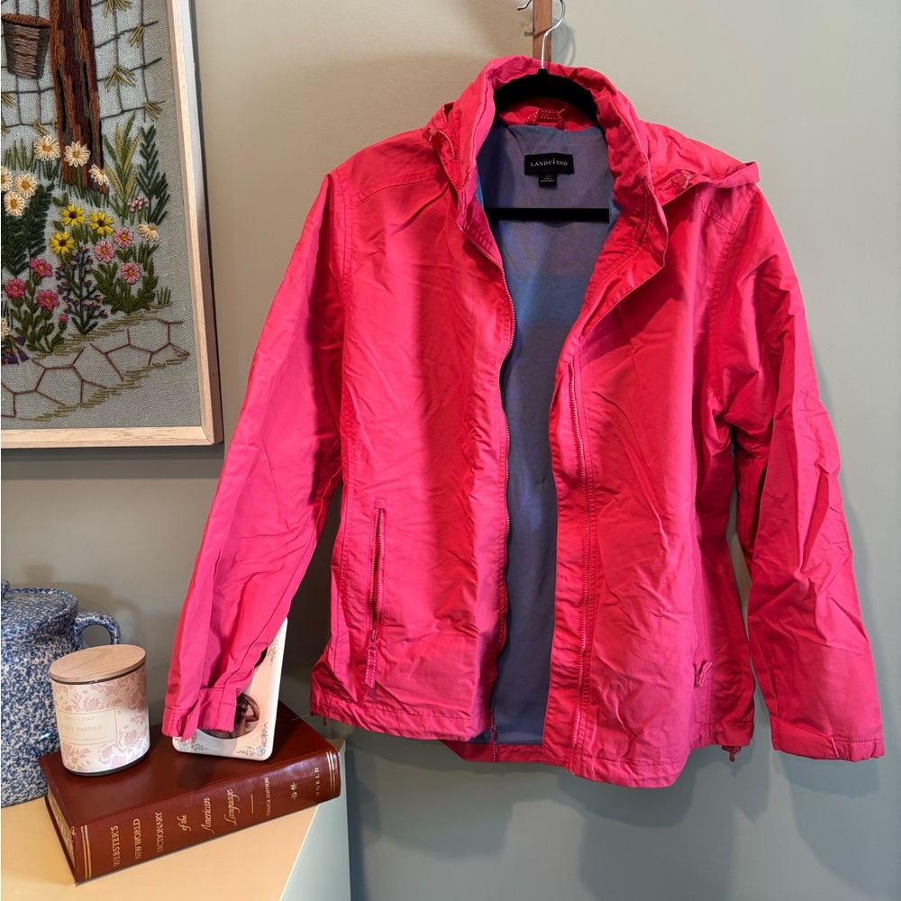 Lands' End Women's Pink Rain Jacket